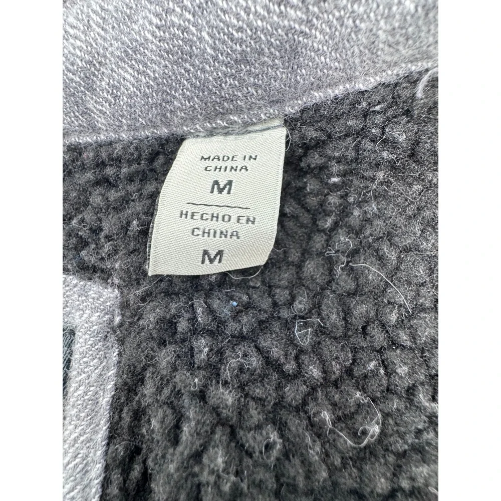 Levi Strauss & Co‎ Mens Sherpa Lined Flannel Shirt Jacket Dark Gray Size Medium - Picture 7 of 8